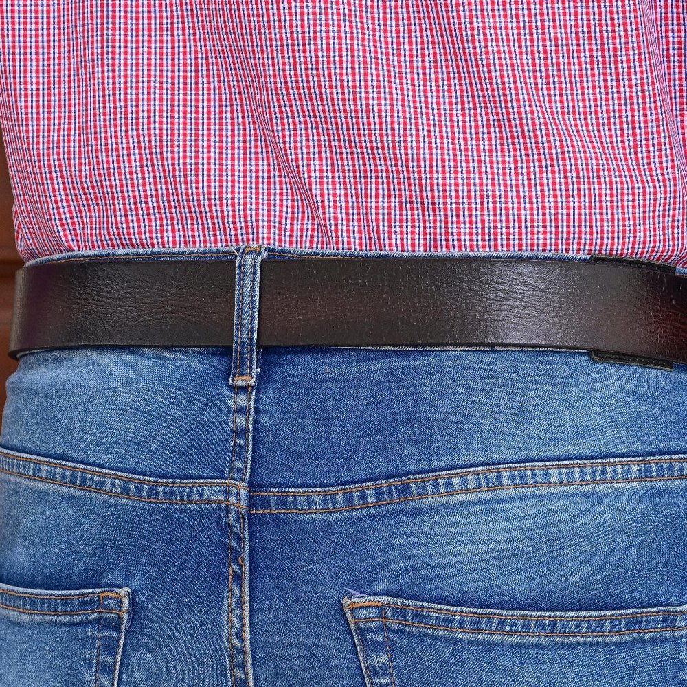 Handcrafted Coffee Roasted Vintage Men's Leather Belt - Free Personalization - Picture 12 of 15